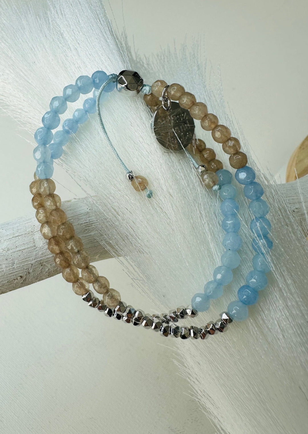 "BLUE SKY" MIXBEAD QUARTZITE BRACELET