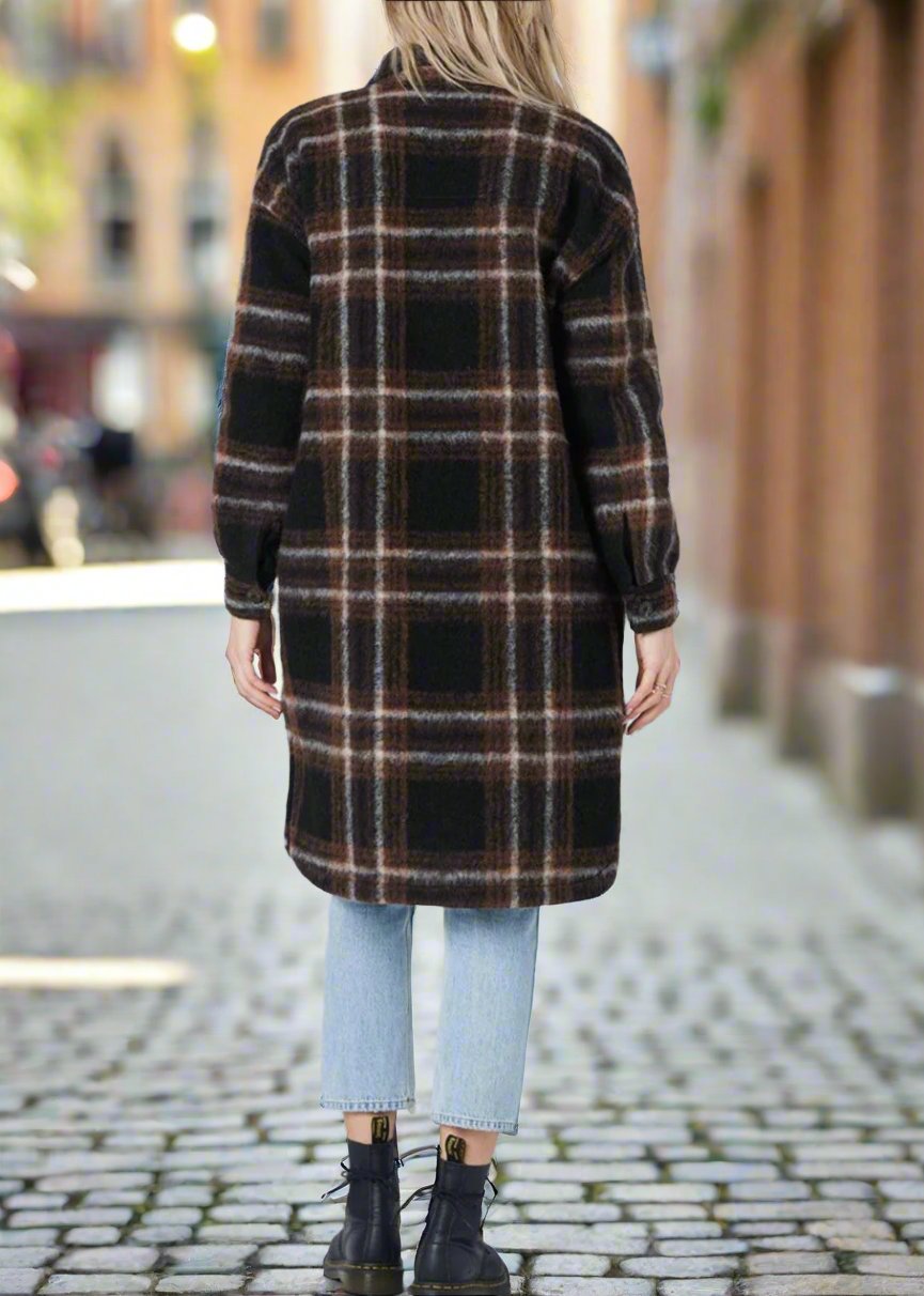 Black Shadow Plaid Jacket