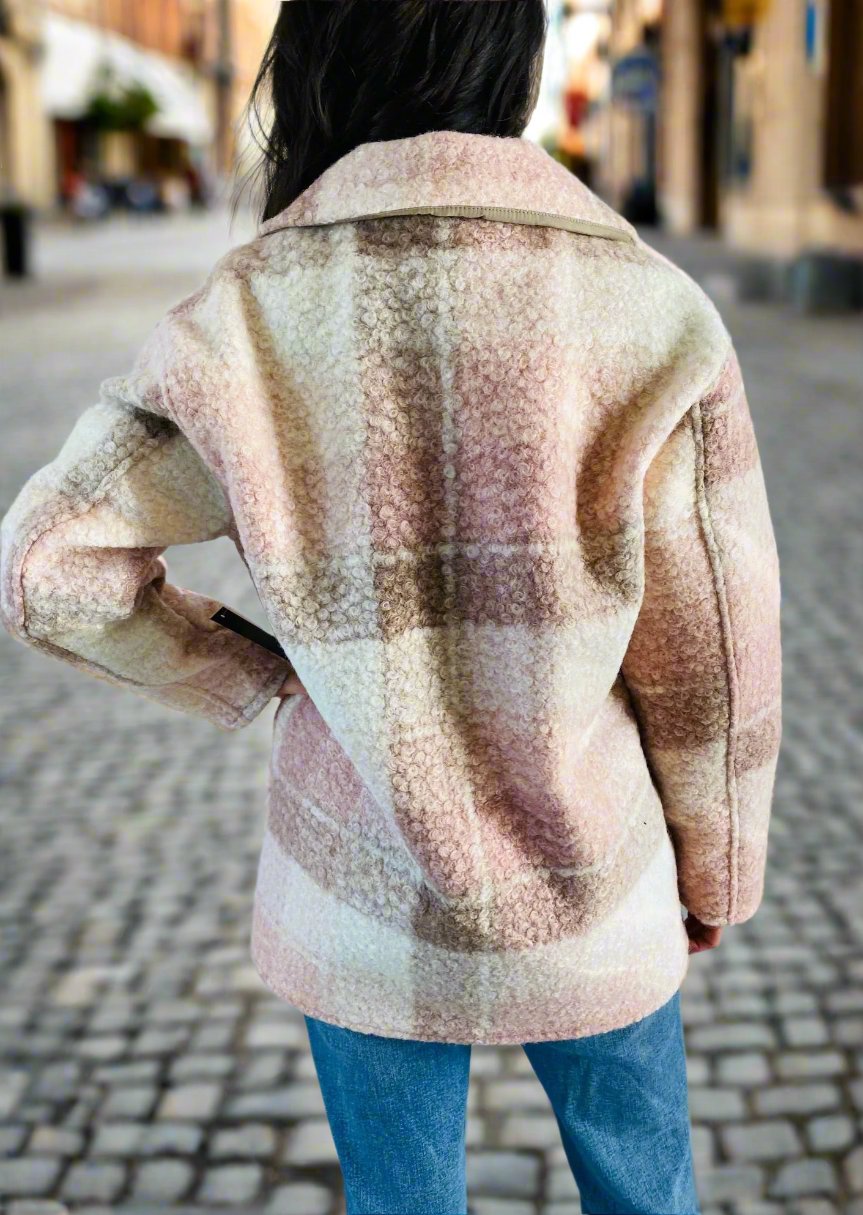 Boucle Pink Multi Plaid Jacket2