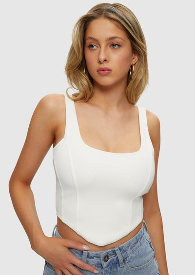 BUSTIER ZIPPER BACK TANK TOP