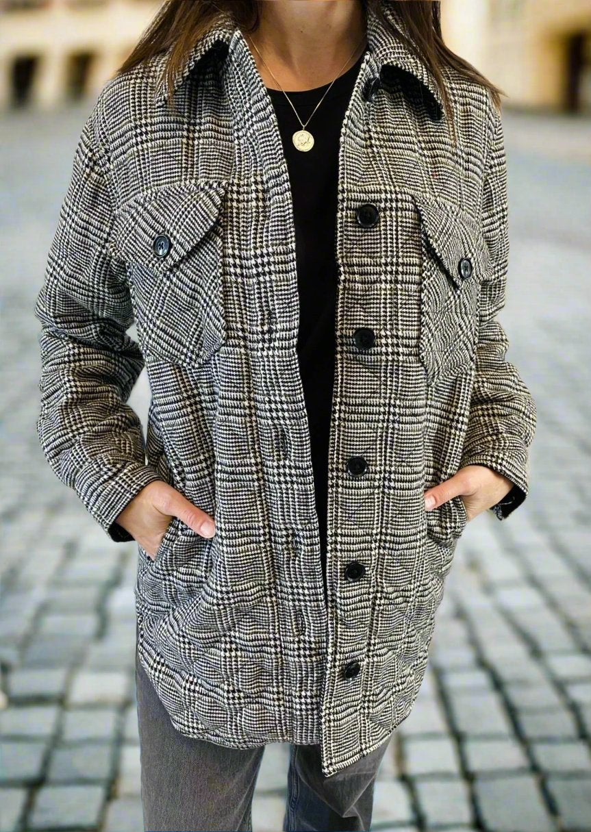 Checkered Charm Quilted Jacket