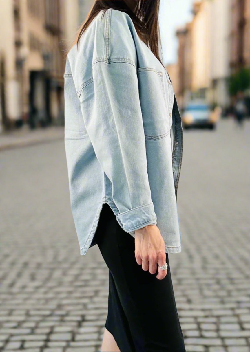 DENIM LONG SLEEVE OVERSHIRT