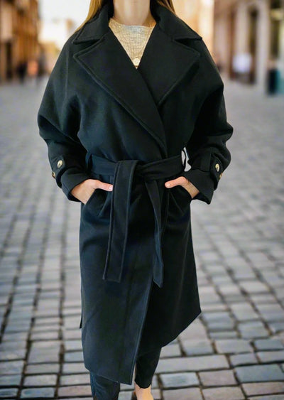ALBA LONG LENGTH BLACK COAT