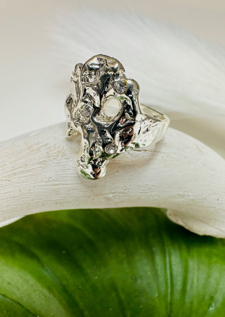 FEELINGS OF L.A. CRYSTAL SILVER RING