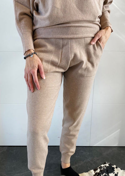 FARA SOFT KNIT CAMEL JOGGERS