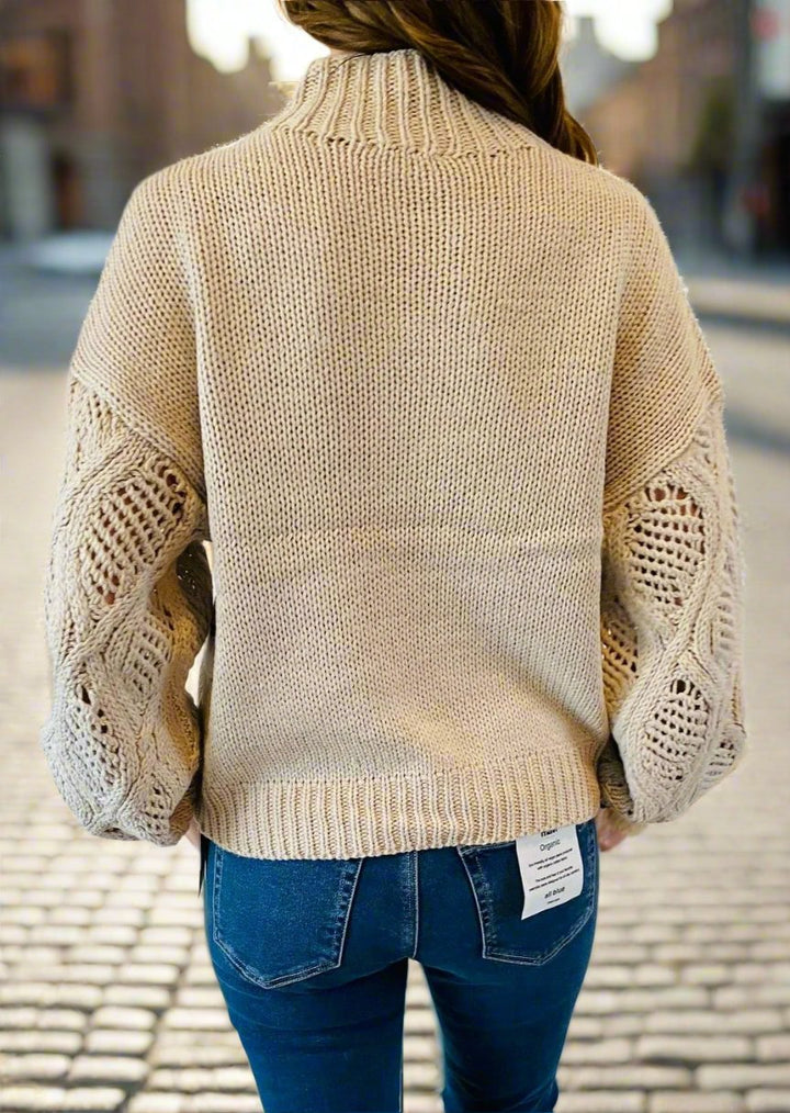 HONEYCOMB PINK CLOUD OR SANDED STONE KNIT SWEATER