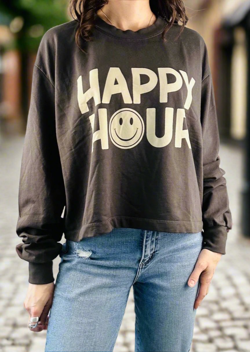 HAPPY HOUR BLACK DESERT WASH SWEATSHIRT