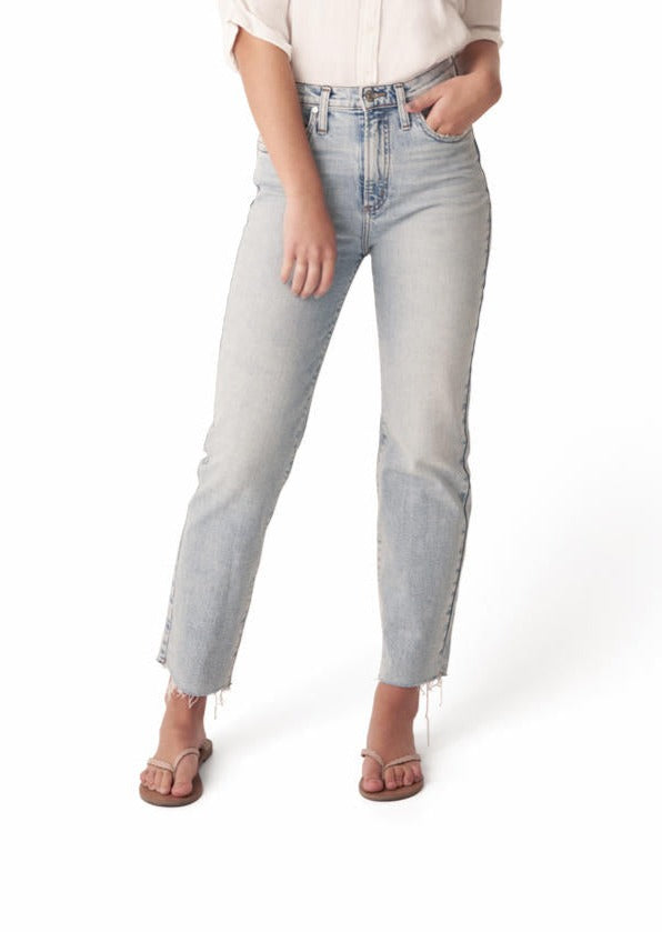 HIGHLY DESIRABLE STRAIGHT FRAYED HEM JEANS