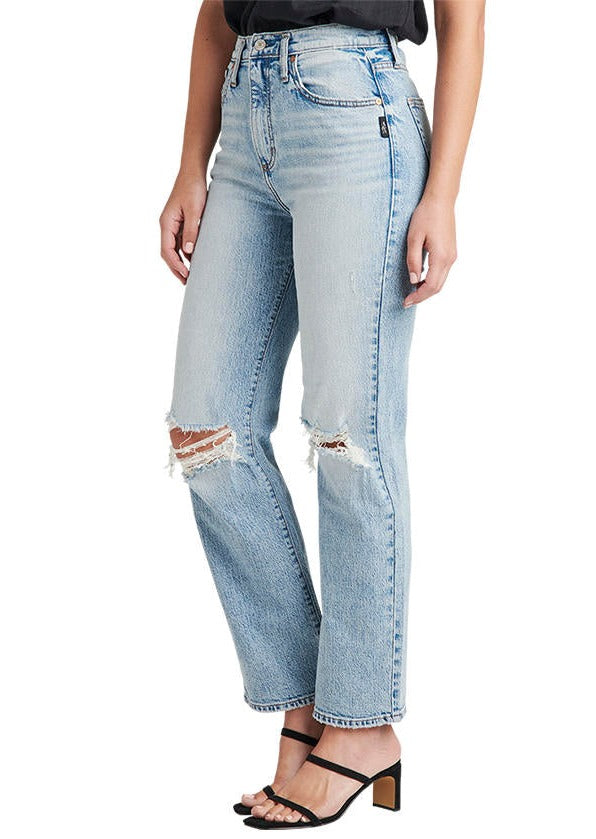 HIGHLY DESIRABLE STRAIGHT DISTRESSED LIGHT JEANS