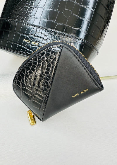 IDA CARD CASE - FAUX BLACK