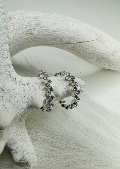 JOLENE WAVY CRYSTAL HOOP EARRINGS
