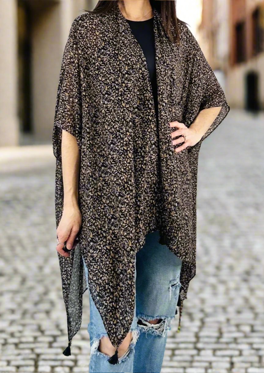 LEDGER BLACK SPECKLE KIMONO