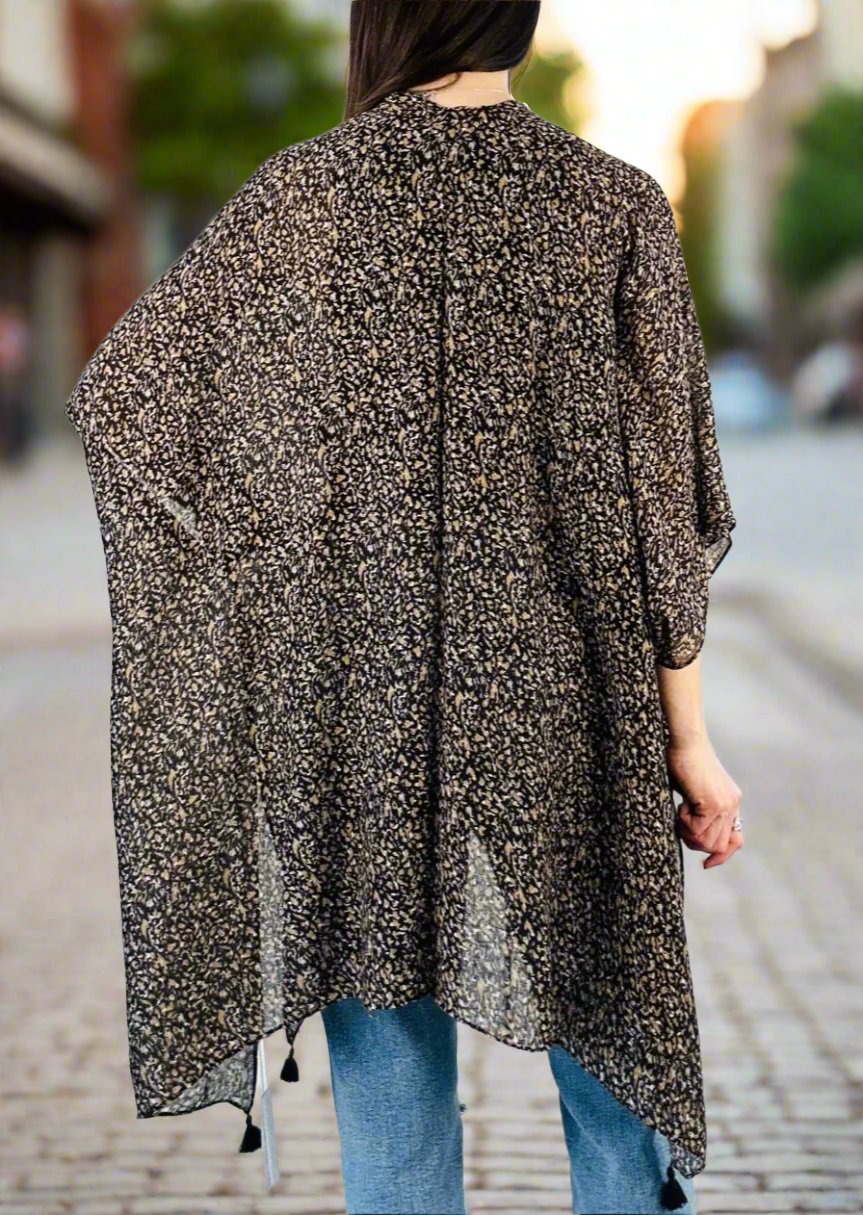 LEDGER BLACK SPECKLE KIMONO