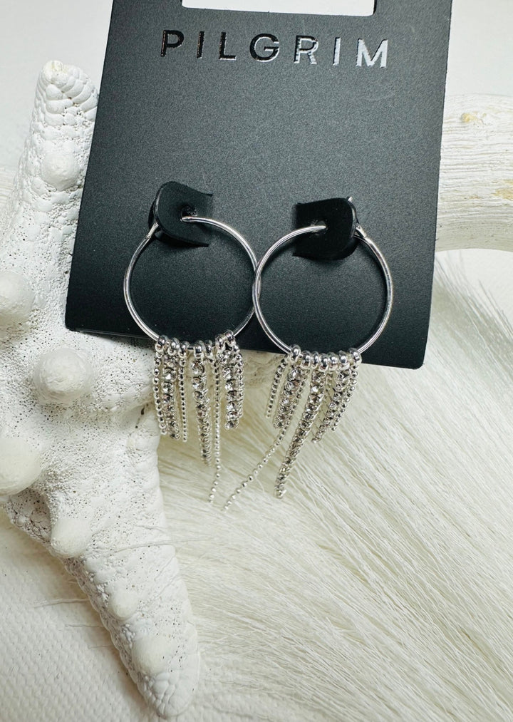 MAJA CRYSTAL WATERFALL HOOP EARRINGS