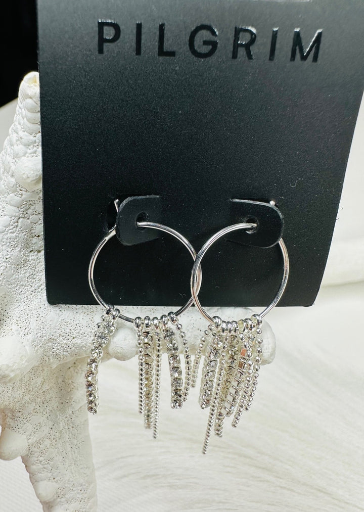 MAJA CRYSTAL WATERFALL HOOP EARRINGS