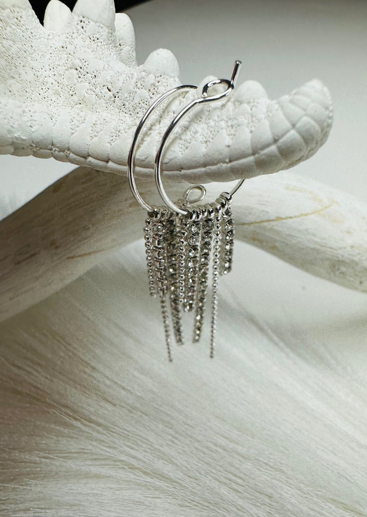 MAJA CRYSTAL WATERFALL HOOP EARRINGS