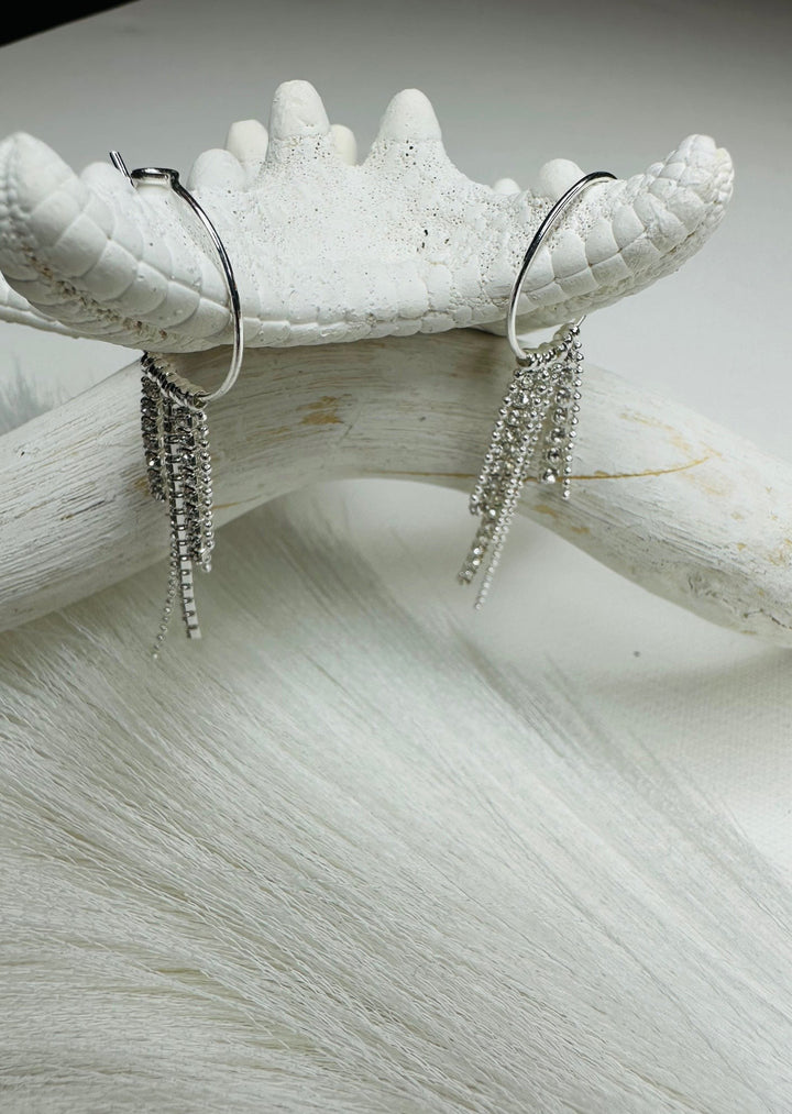 MAJA CRYSTAL WATERFALL HOOP EARRINGS