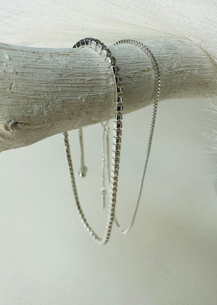 MILLE CRYSTAL 2-IN-1 SILVER-PLATED BRACELET