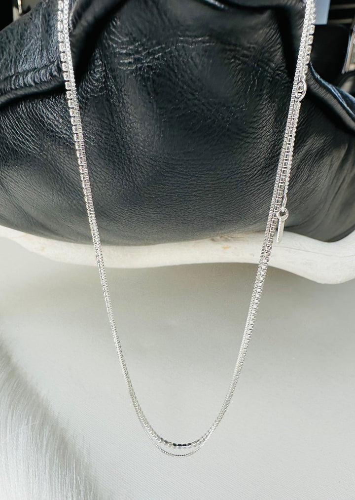 MILLE CRYSTAL 2-IN-1 SILVER-PLATED NECKLACE