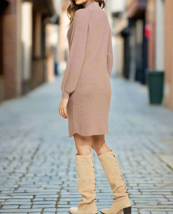MOCK NECK SWEATER DRESS2