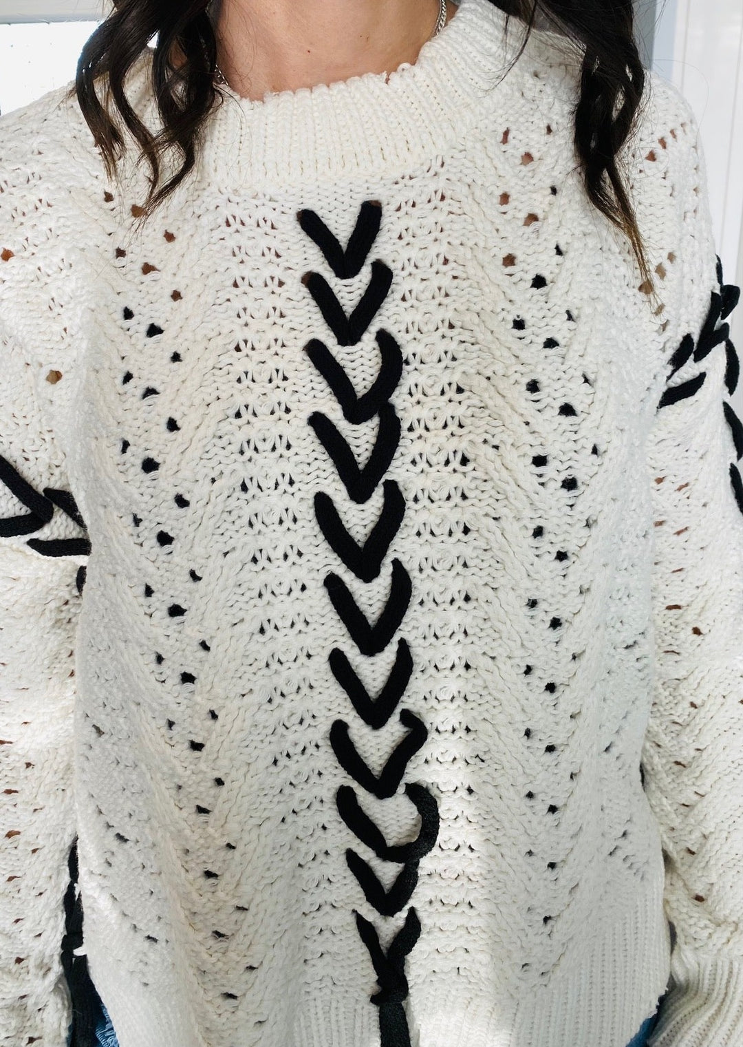 MELODY LACE DETAIL SWEATER