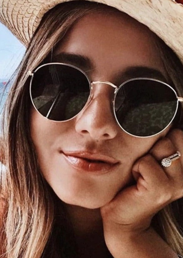 MILEY BLACK OVAL SUNGLASSES