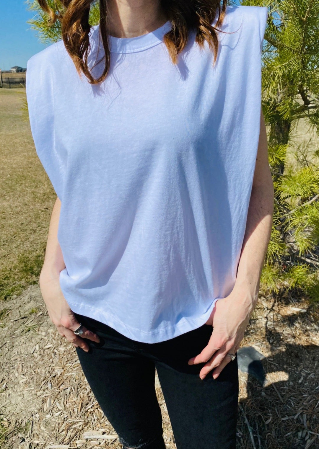 PADDED SHOULDER TANK TOP
