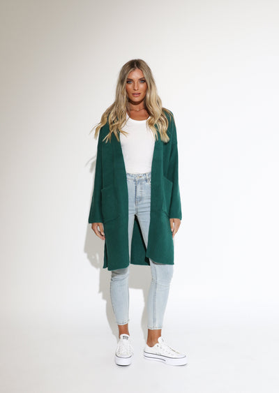 PIPER OPEN TEAL CARDIGAN