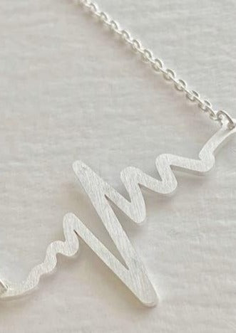 "EKG" SILVER NECKLACE