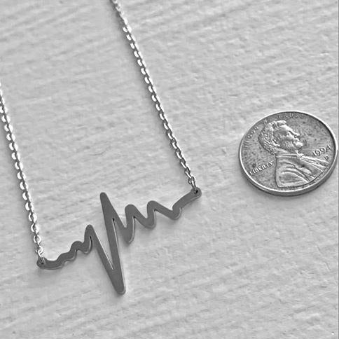 "EKG" SILVER NECKLACE