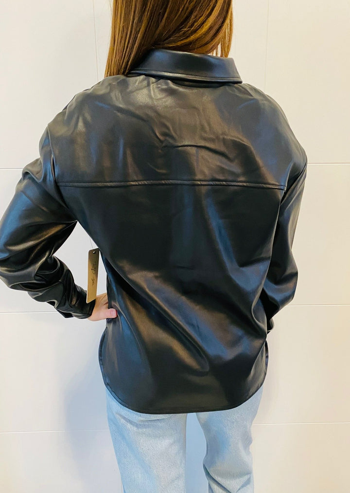 THE NIGHT OUT VEGAN LEATHER SHACKET