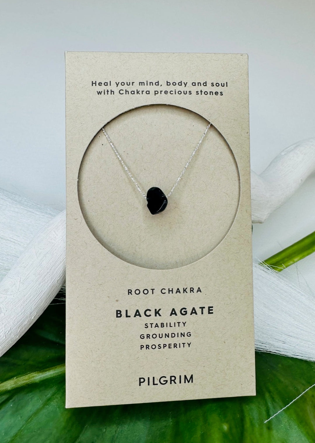 ROOT CHAKRA BLACK AGATE NECKLACE