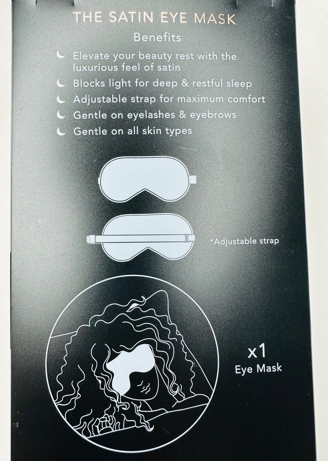 SATIN SLEEP EYE MASK IN BLACK