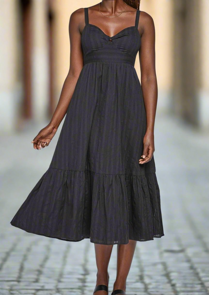 SHAE BLACK FRONT TWIST MAXI DRESS