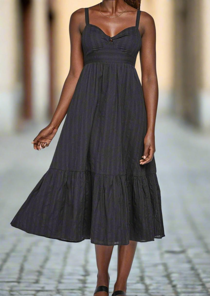 SHAE BLACK FRONT TWIST MAXI DRESS
