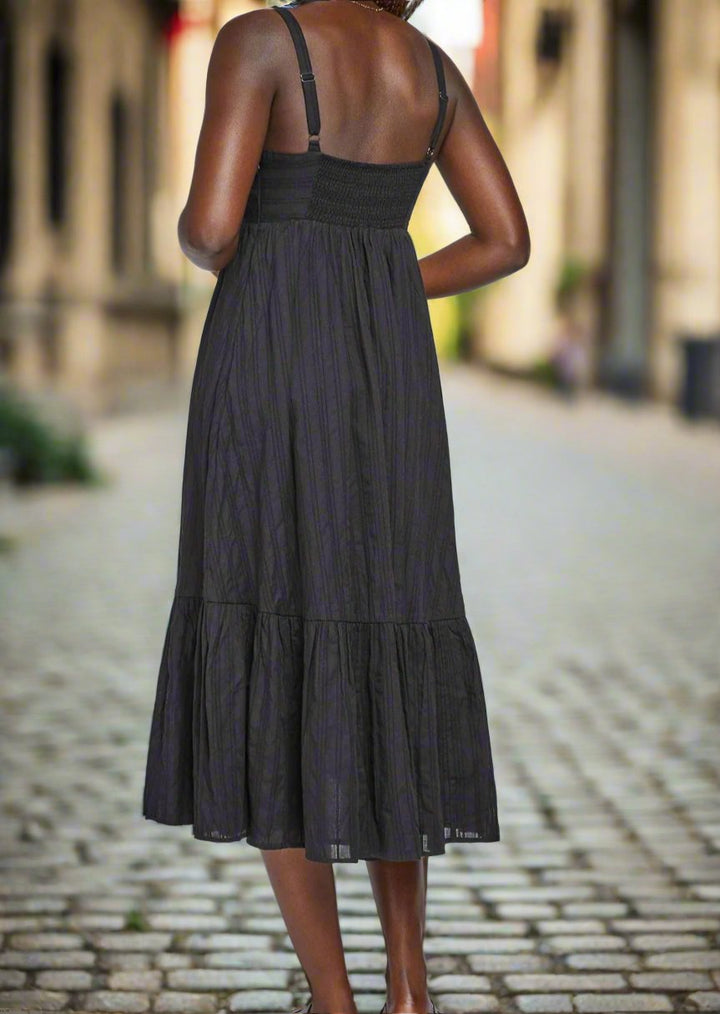 SHAE BLACK FRONT TWIST MAXI DRESS