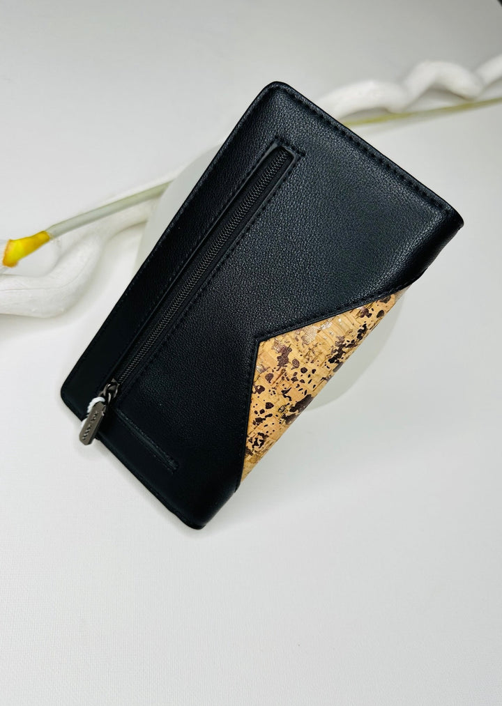 SOPHIE WALLET - BLACK/METALLIC CORK