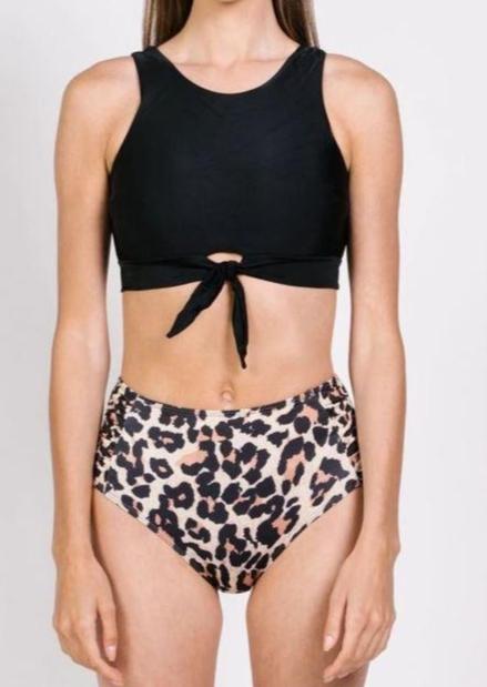 HUNTINGTON BEACH BLACK LEOPARD SWIMSUIT