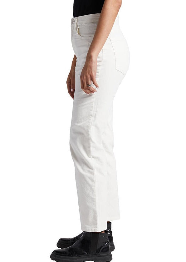 HIGHLY DESIRABLE STRAIGHT WHITE CORD JEANS SIDE VIEW