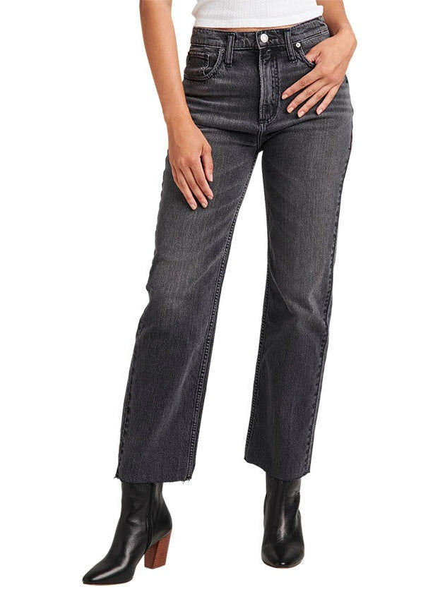 HIGHLY DESIRABLE STRAIGHT WASHED BLACK JEANS