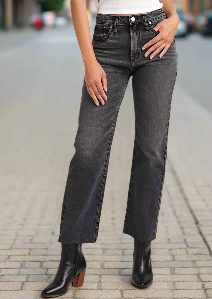 HIGHLY DESIRABLE STRAIGHT WASHED BLACK JEANS