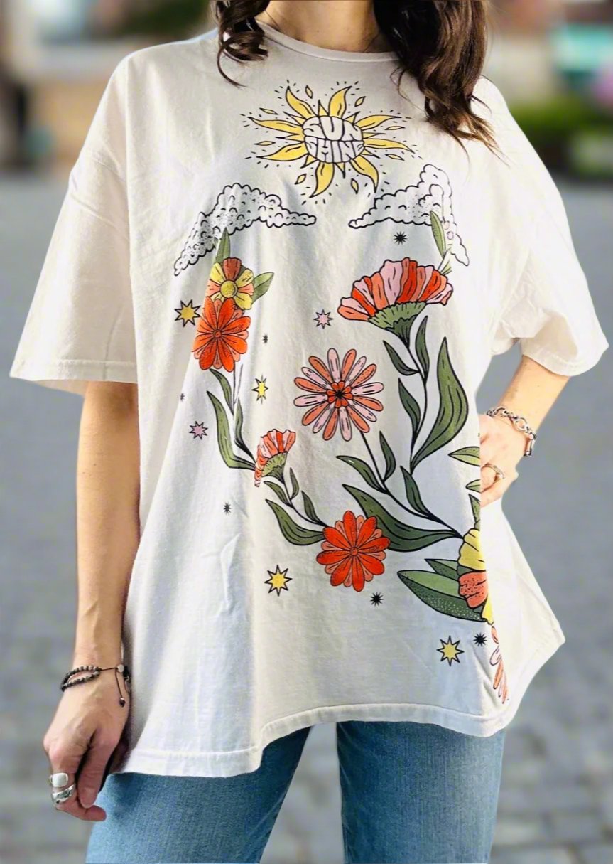 SUN COMING/MOON GOING OVERSIZED TEE