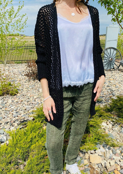 LIA OPEN KNIT CARDIGAN