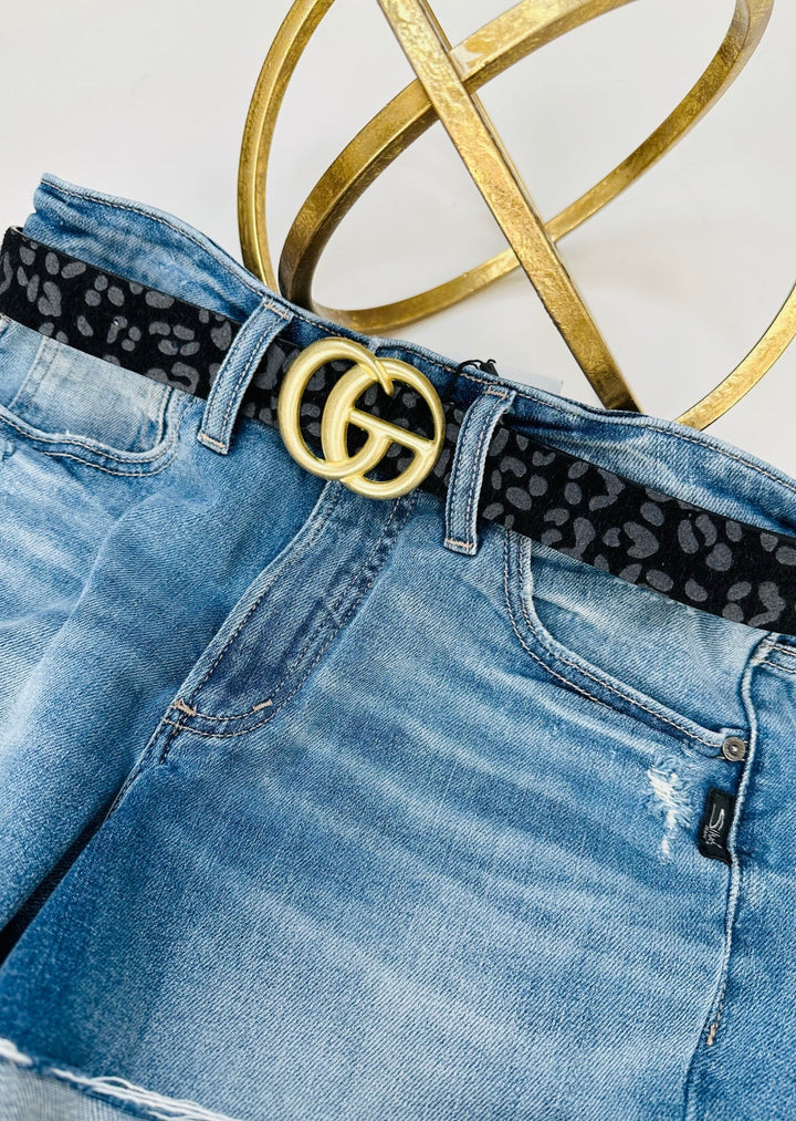TIA B "GO" Belt - Medium Worn Gold Buckle