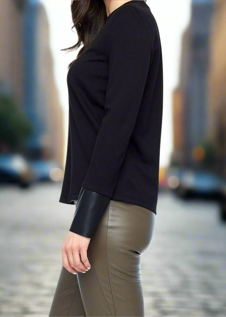  Vegan Black Long Sleeve Top 