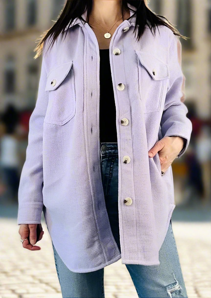 WAFFLE SHACKET - LIGHT LAVENDER