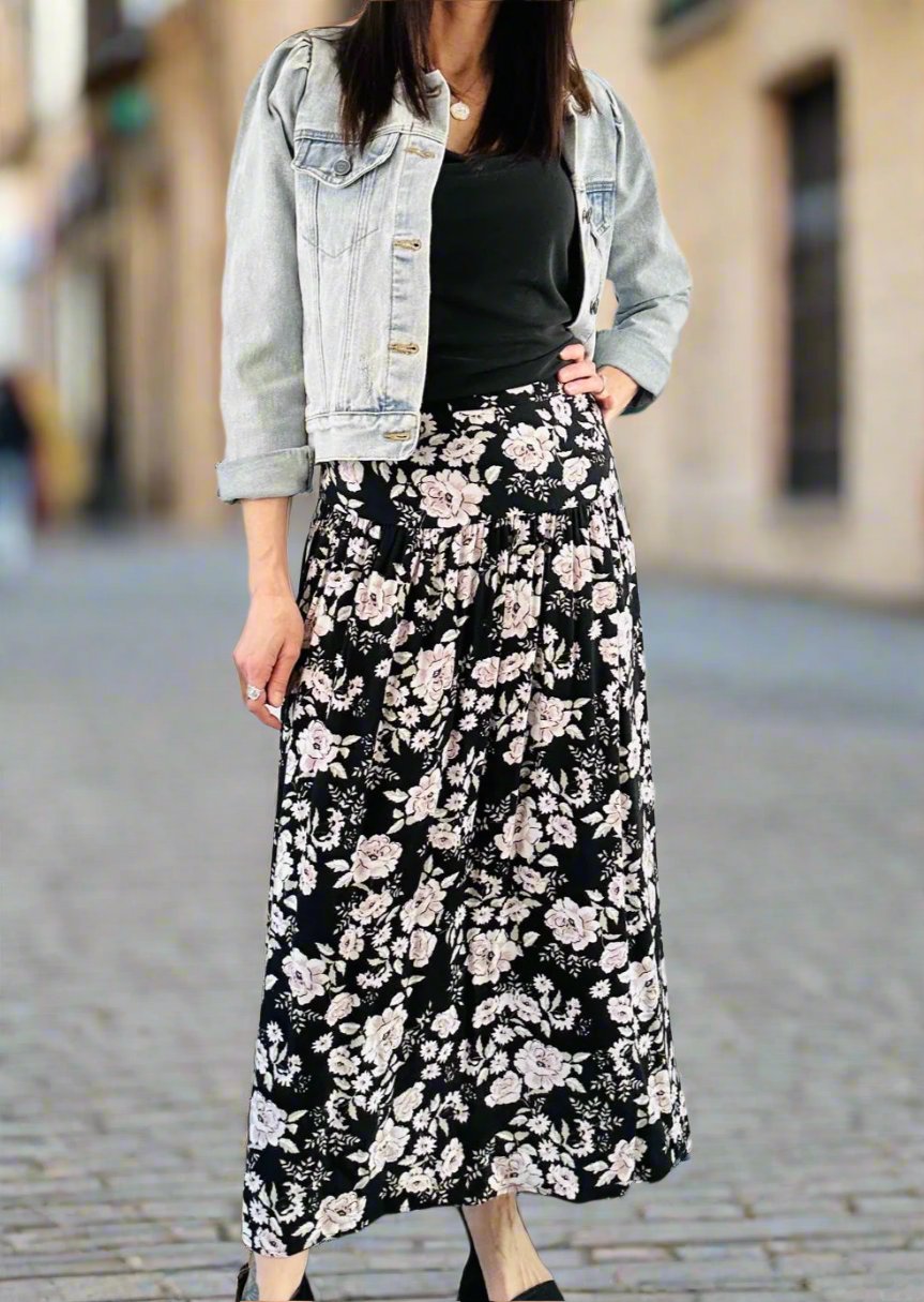 WHITNEY FLOWY FLORAL MAXI SKIRT