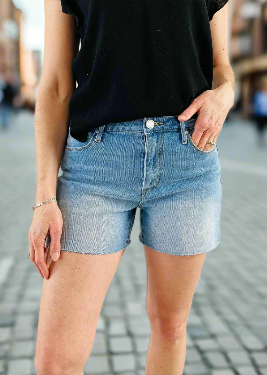 ZIGGY LIGHT WASH CUTOFF DENIM SHORTS